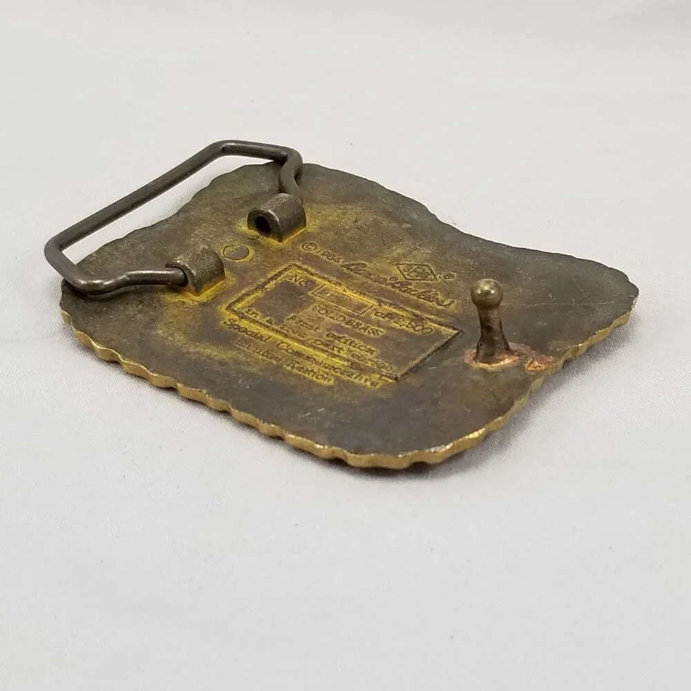 Vintage Belt Buckle 1984 Brass American Biker Commemorative USA Made By‎ Baron